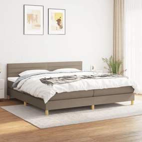 tópszínű szövet rugós ágy matraccal 200 x 200 cm