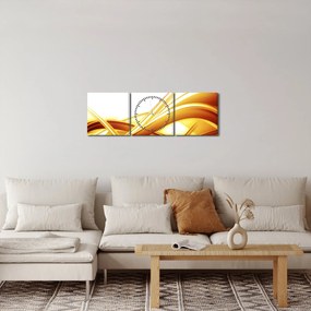 Kép - Sárga absztrakció (órával) (90x30 cm)
