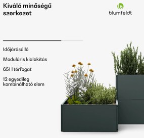 Blumfeldt Versagrow magaságyás 12 modullal, egyedi forma, 1 mm vastagság, rozsdamentes acél