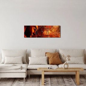 Kép - Buddha piros tónusokkal (órával) (90x30 cm)