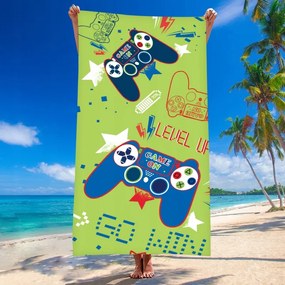 Gyorsan száradó strandtörölköző Go Win 100x180 cm zöld, 100% mikroszálas