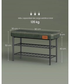 EKHO Cipőpad, Bejárati cipőtartó 30x80x50 cm, erdőzöld