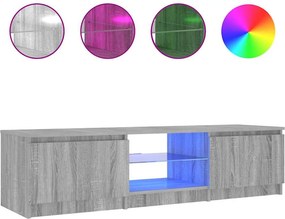 vidaXL szürke sonoma színű TV-szekrény LED-ekkel 140 x 40 x 36 cm