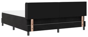 Boxspring Ágy Matrac Alappal Fekete 180x200 cm Bársonyos