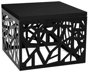 Kisasztal Germantown 102Matt fekete, Fényes fekete, 45x60x60cm, Laminált forgácslap, Sarok