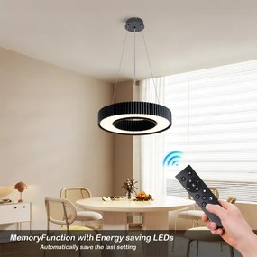 Brilagi - dimmelhető LUMIX LED csillár, 48W, 230V, 3000-6000K, fekete, Ø 50 cm + távirányítóval