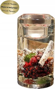 Üveg Gyertyatartó Fagyos Őszi Képpel Tealight És Led Gyertyákhoz Ünnepek