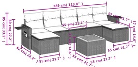 8 részes vegyes bézs polyrattan kerti ülőgarnitúra párnákkal