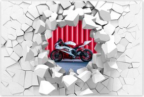 Poszter 90x60 fehér-piros Yamaha
