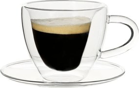Thermo Heart csésze pohár csészealjakkal, 2db, szív alakú, 150ml, HOTCOOL TYP 5