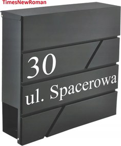 Postaláda Újságtartó Fekete Házszám Uv Nyomtatás