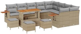 vidaXL Kerti Kanapé Szett párnával 13 pcs Beige és Világosszürke