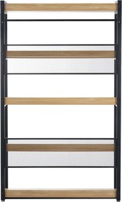 5 polcos állvány, tölgy/fekete, KILOS NEW TYP 3