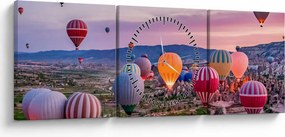 Kép - Hőlégballonok (órával) (90x30 cm)