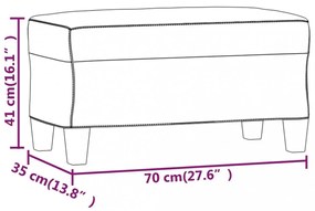 fekete műbőr pad 70 x 35 x 41 cm