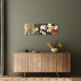 Kép - fehér magnólia, festmény (órával) (90x30 cm)