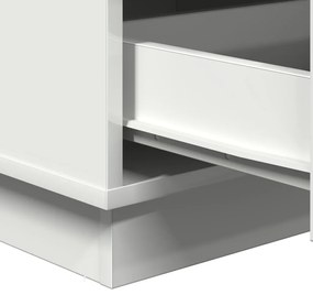éjjeli szekrény LED világítással, fehér 39x34,5x65 cm szerelt fa