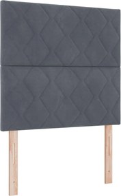 vidaXL LED Box Spring Ágy matracmal Sötétszürke 90 x 190 cm szövet