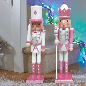 Karácsonyi diótörő figura Pink/Fehér 70 cm &#8211; 2 féle
