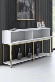 Konzolasztal Lord - White, Gold