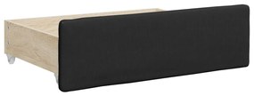 fekete kihúzható műbőr heverő fiókkal 90 x 200 cm