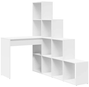 Sarokíróasztal polcokkal Fehér 101,5 x 149,5 x 149,5 cm Faanyag