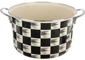 Orion Smaltovaný hrnec Šachovnice Lem , 6,5 l, pr.26 cm, 26 cm átmérőjű
