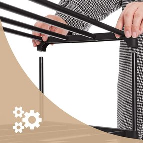 Cipőtartó 3 szintes, 2 darabos készlet, fém cipőtároló, 12–15 pár cipőhöz, fekete