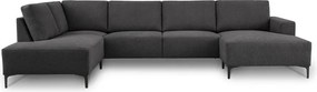 Antracitszürke zsenília sarokkanapé (bal oldali-U alakú) Fabian – Scandic