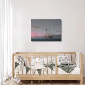 Üveg kép - Fitz Henry Lane, Lumber Schooners at Evening on Penobscot Bay, reprodukciók (70x50 cm)