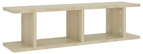 2 db sonoma tölgy színű szerelt fa fali polc 75 x 18 x 20 cm