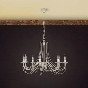 Orion LU 1531/8 - Csillár láncon VELA 8xE14/40W/230V átm. 80 cm fehér/arany/patinás