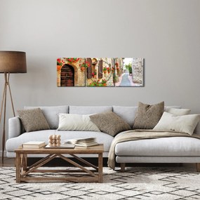 Kép - festői olasz sikátor (órával) (90x30 cm)