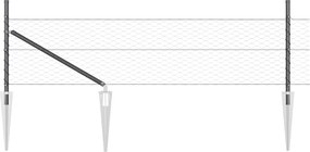 vidaXL Kerítésoszlop Szürke 100 x 0,8 m (36 mm háló) Acél és PVC