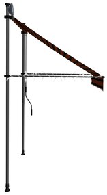 Narancssárga-barna kézzel feltekerhető LED-es napellenző 200 cm