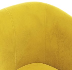 sárga bársony kagylófotel lábzsámollyal