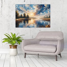 Kép - Napfestmény a víz felett (90x60 cm)