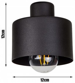 KÉSZLETKISÖPRÉS! Fali lámpa fekete fém búrával | Loft - Industrial | Glimex Lavor 1xE27 GKL57C