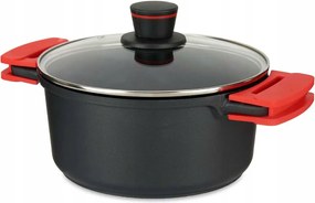 Edény Fedővel Alumínium Kerek Fekete 25X15 CM Molten Fogantyúkkal