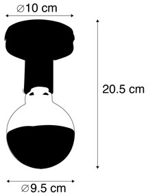 Design mennyezeti lámpa fekete G95 reflektorral, fekete - Facile