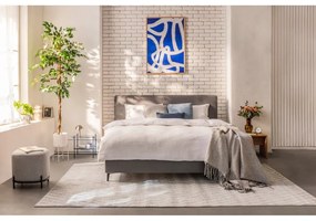 Szürke kárpitozott franciaágy matraccal, ágyráccsal 180x200 cm Noira Slim – Bonami Selection