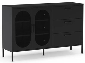 Fekete komód 140x90 cm Diora – Marckeric