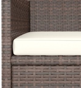 4 részes barna kerti polyrattan szék- és zsámolyszett