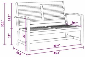 Kerti Kanapé Szett 3 pcs Természetes Tömör tíkfa
