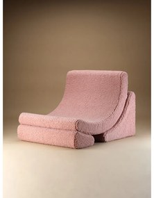 Rózsaszín buklé gyerek fotel Moon – Wigiwama