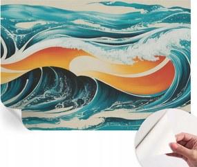 Modern öntapadós fali fotótapéta Absztrakt hullámok 152x104 cm