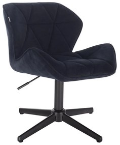 HR111CROSS Fekete modern velúr szék fekete lábbal