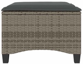 2 db szürke polirattan kerti székek párnákkal 55x55x36 cm