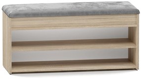 Aldabra Parma 2P nyitott cipősszekrény üléssel és tárolóval, 100x49x35 cm, sonoma