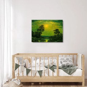 Üveg kép - Imitator of Ralph Albert Blakelock, Moonlight, reprodukciók (70x50 cm)